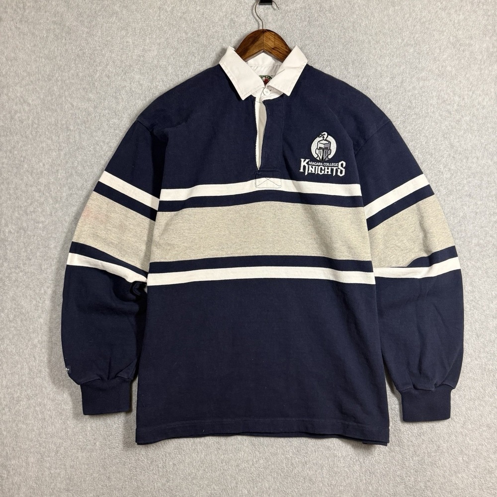 Barbarian Rugby Wear Shirt Mens Large Navy Niagara College Knights‎ Heavyweight